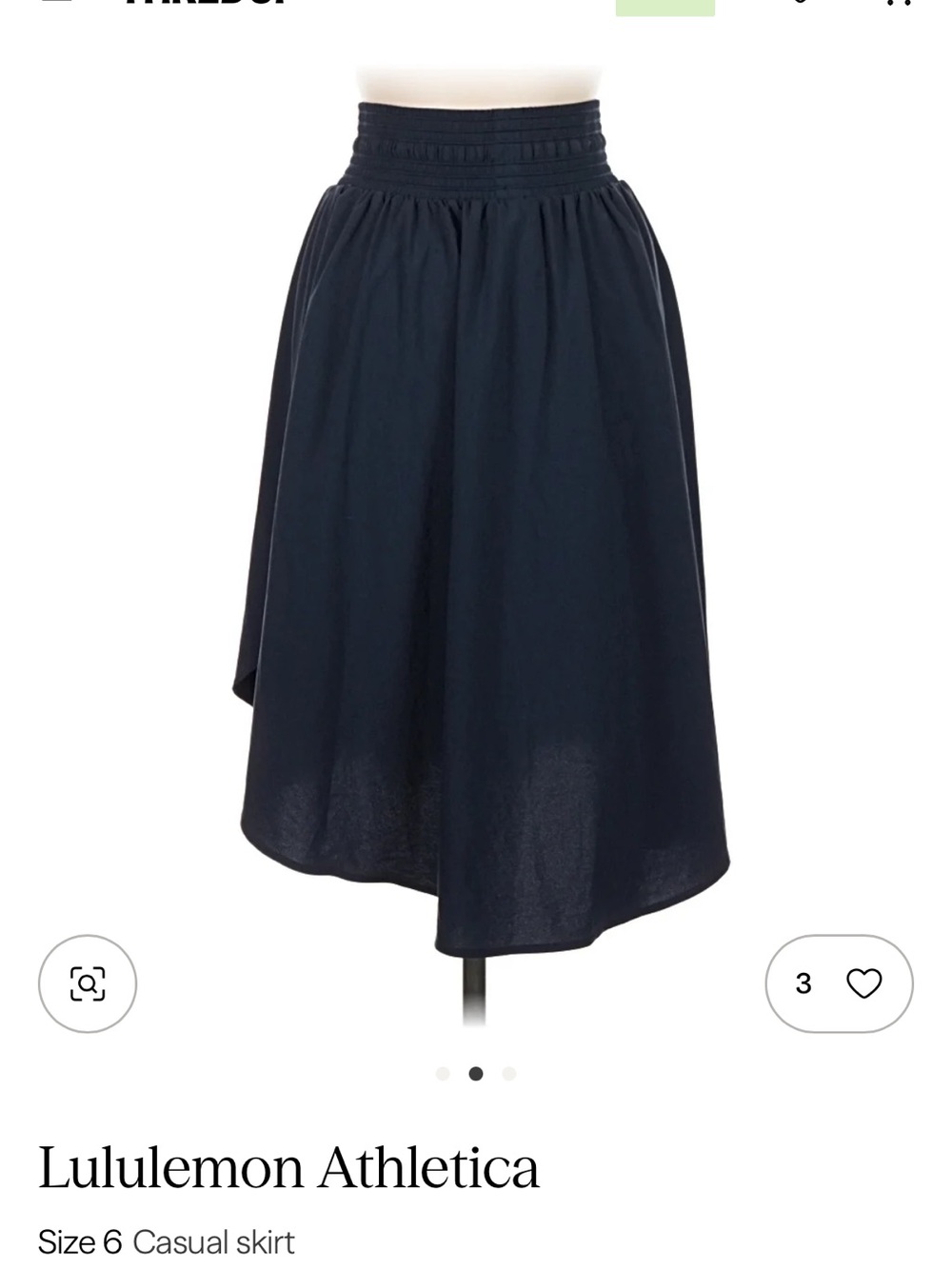lululemon athletica Navy Asymmetrical Midi Skirt